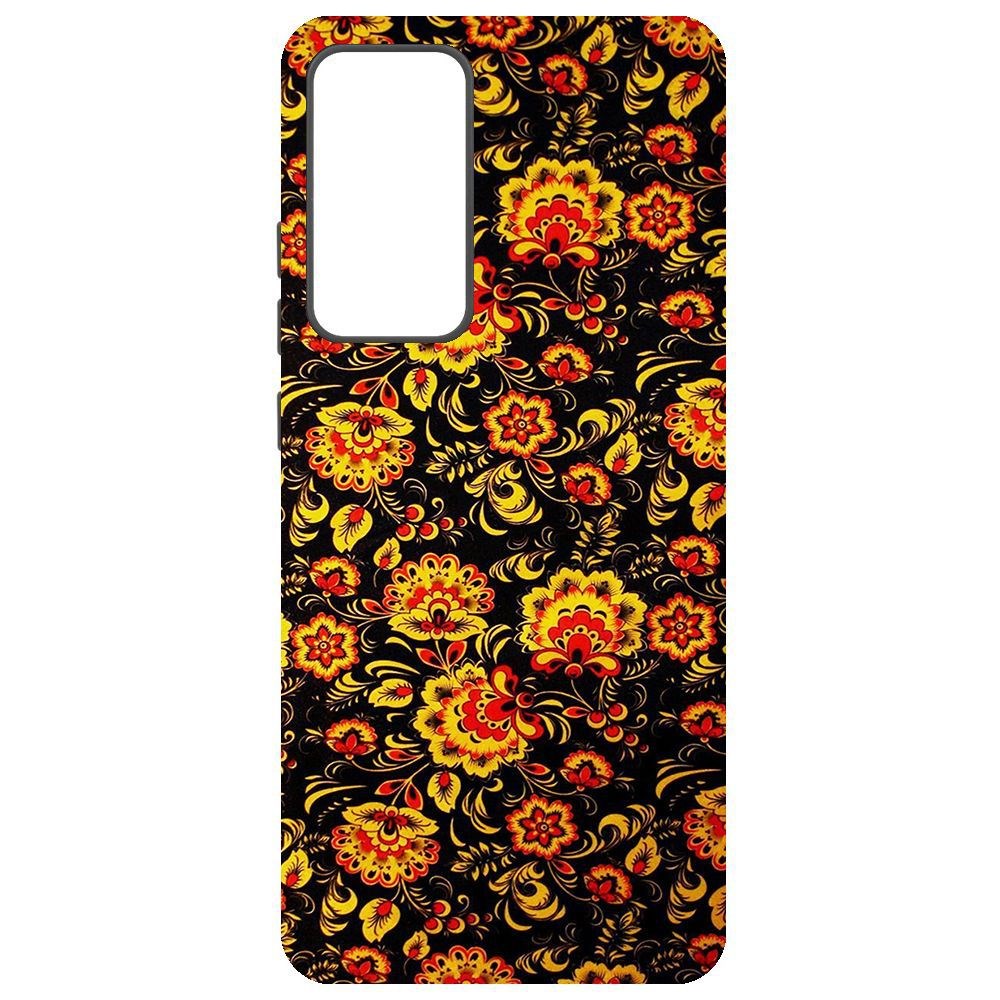 

Чехол-накладка Krutoff Soft Case Хохлома для Xiaomi 12X, Черный