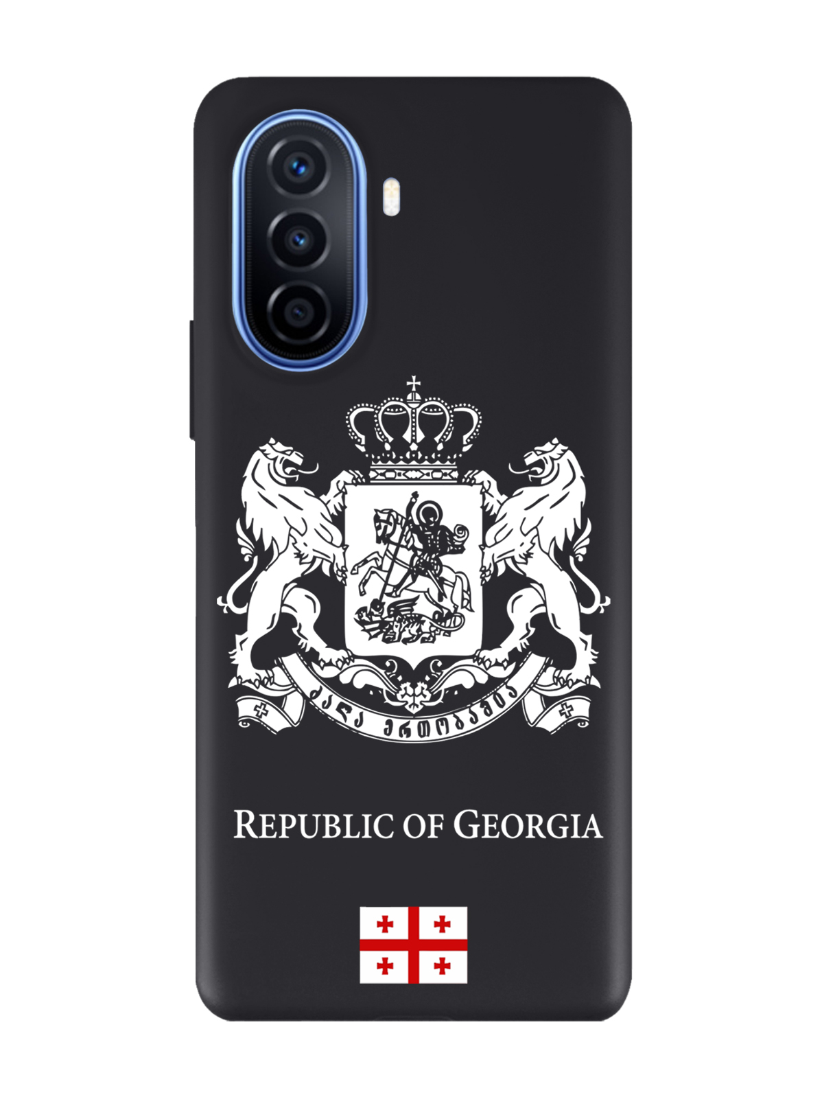 Чехол SignumCase для Huawei Nova Y70/Y70 Plus Белый Герб Грузии черный