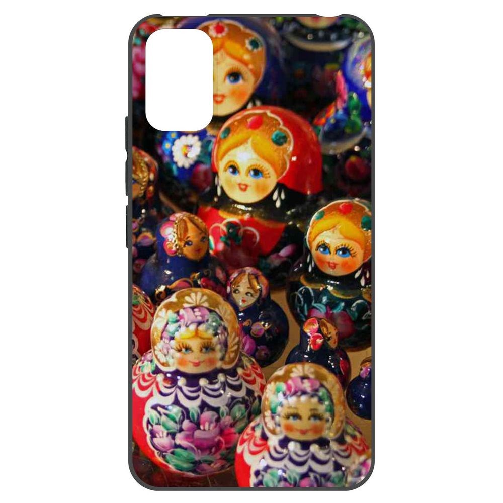 

Чехол-накладка Krutoff Soft Case Матрешка для Itel A17, Черный