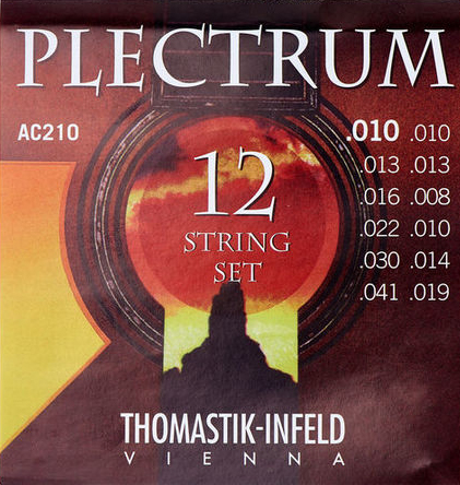 фото Ac210 plectrum комплект струн для 12-струнной акустической гитары, сталь бронза, 010-041, thomastik