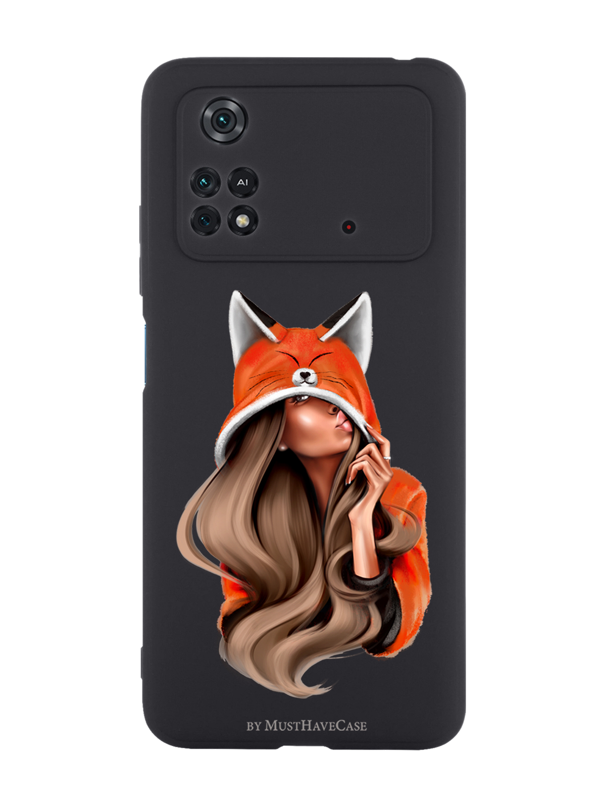 

Чехол MustHaveCase для Poco M4 Pro 4G Foxy Girl/ Лисичка черный, Оранжевый;черный