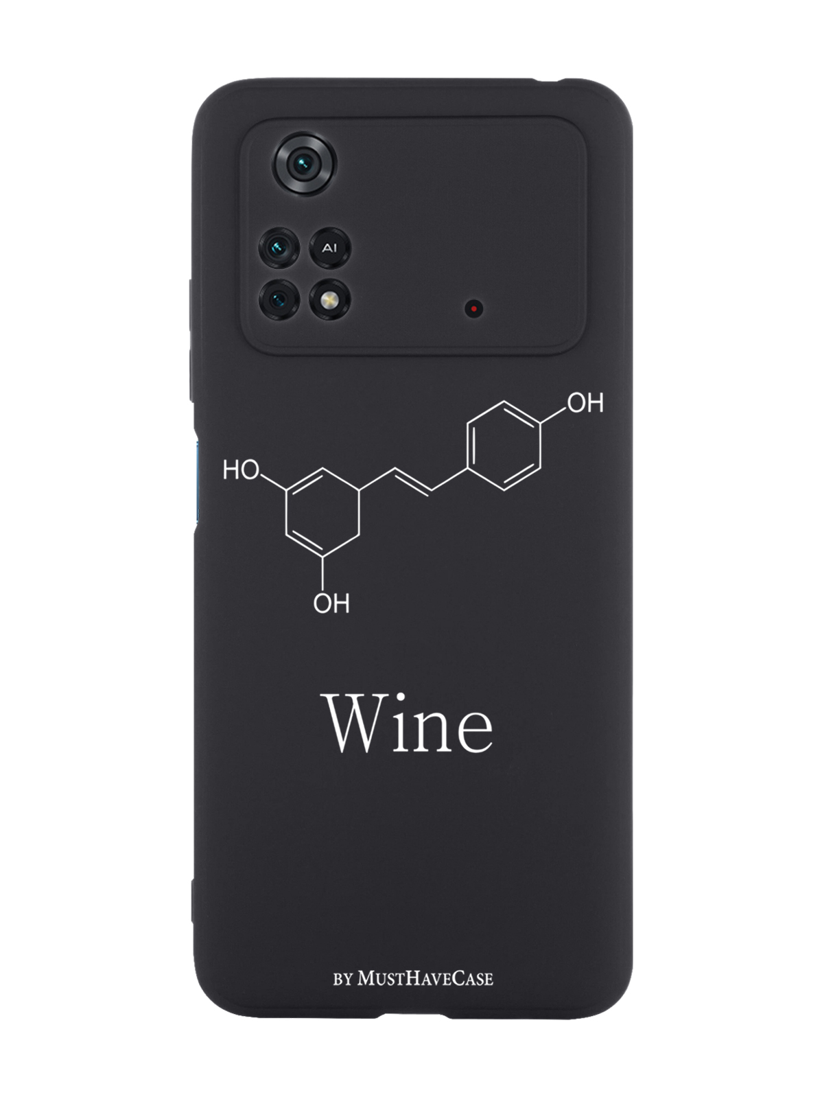 

Чехол MustHaveCase для Poco M4 Pro 4G Молекула вина черный, Черный;белый