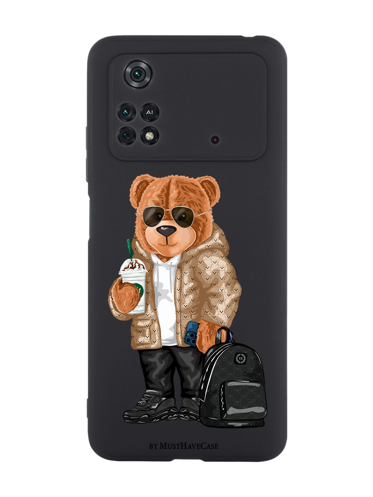 

Чехол MustHaveCase для Poco M4 Pro 4G Tony Style в очках черный, Коричневый;черный;белый
