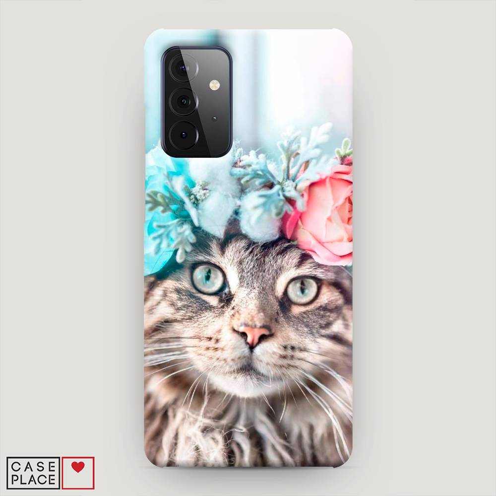 

Пластиковый чехол "Кот в венке" на Samsung Galaxy A72, 2101920-1