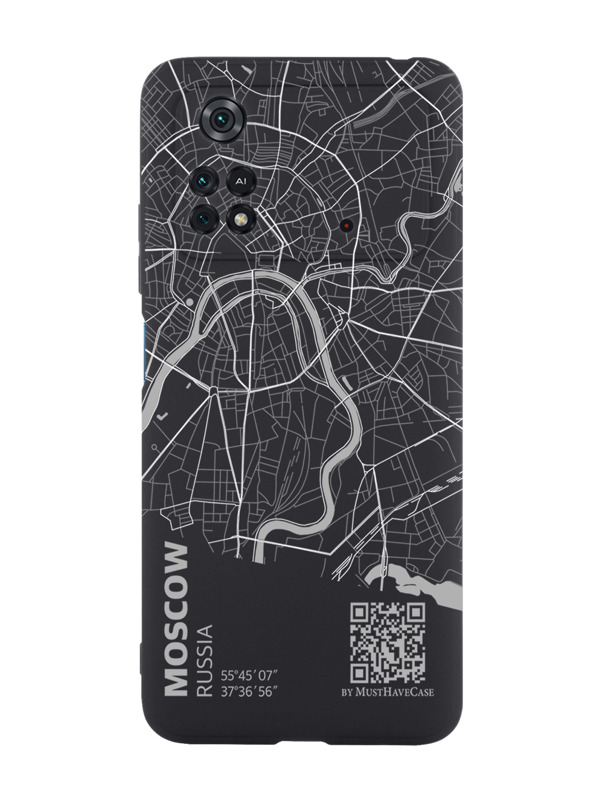 

Чехол MustHaveCase для Poco M4 Pro 4G Карта Москвы черный, Серый;черный