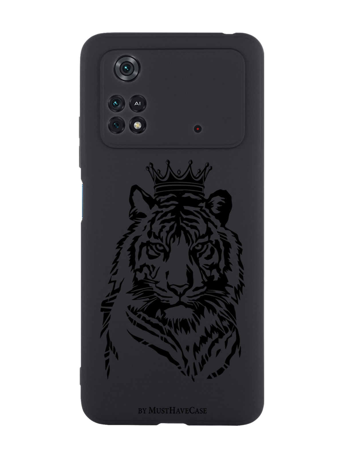 

Чехол MustHaveCase для Poco M4 Pro 4G Тигр с Короной черный