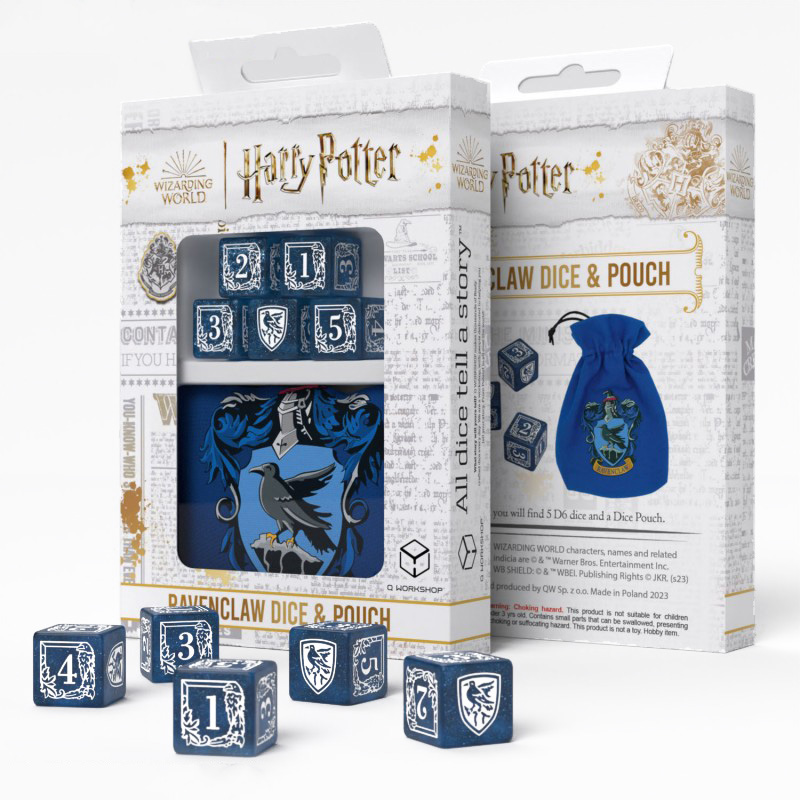 Набор кубиков с мешочком для игр Q-Workshop Harry Potter: Ravenclaw набор кубиков для игр q workshop harry potter ravenclaw modern dice set white