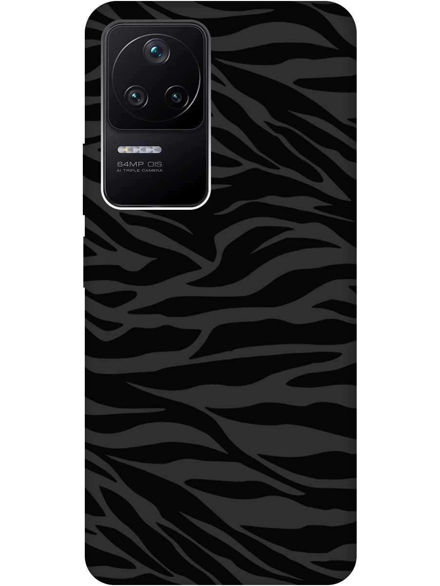 

Силиконовый чехол на Xiaomi Poco F4 с рисунком "Зебра" Soft Touch черный, 20000489