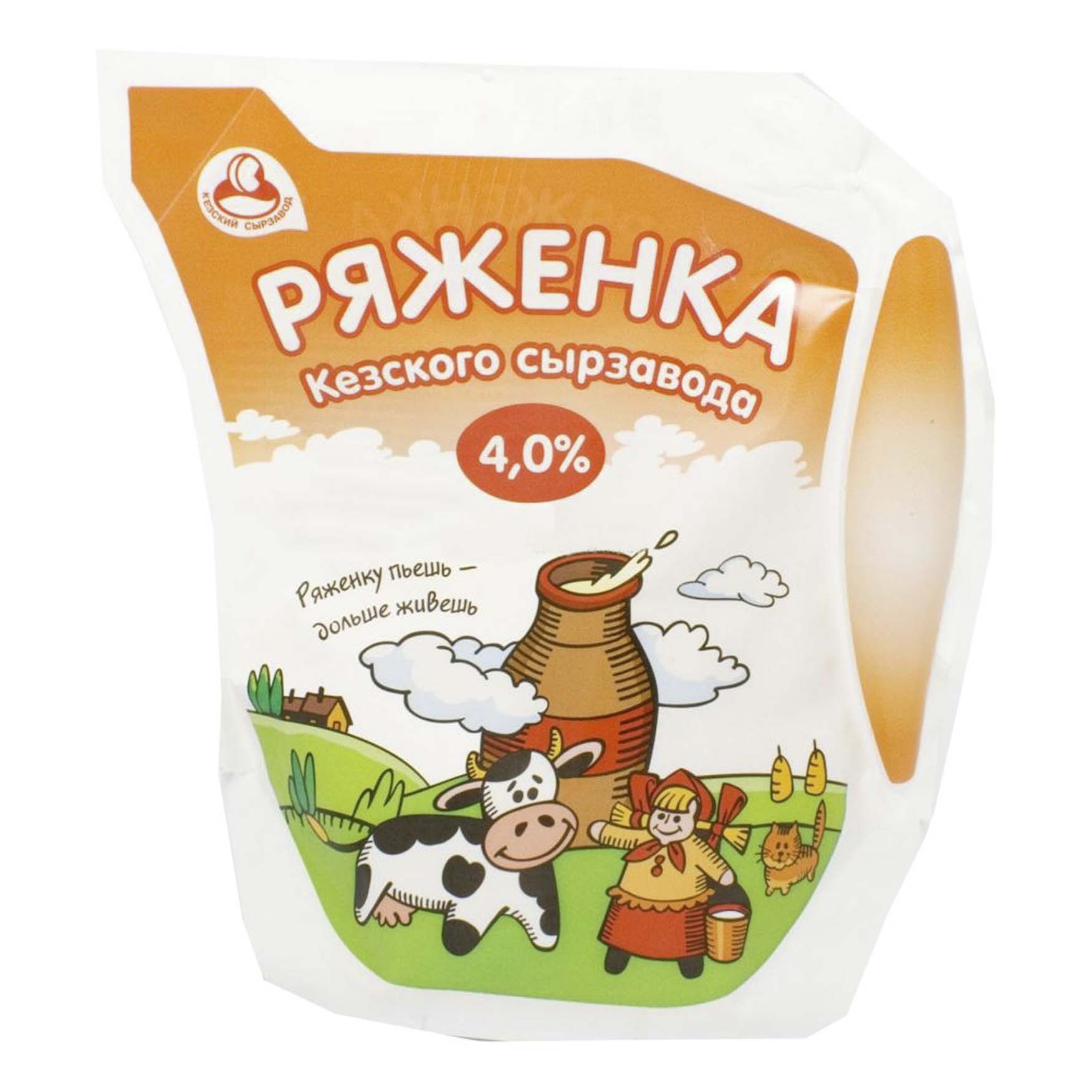 

Ряженка Кезский сырзавод 4% 400 г бзмж
