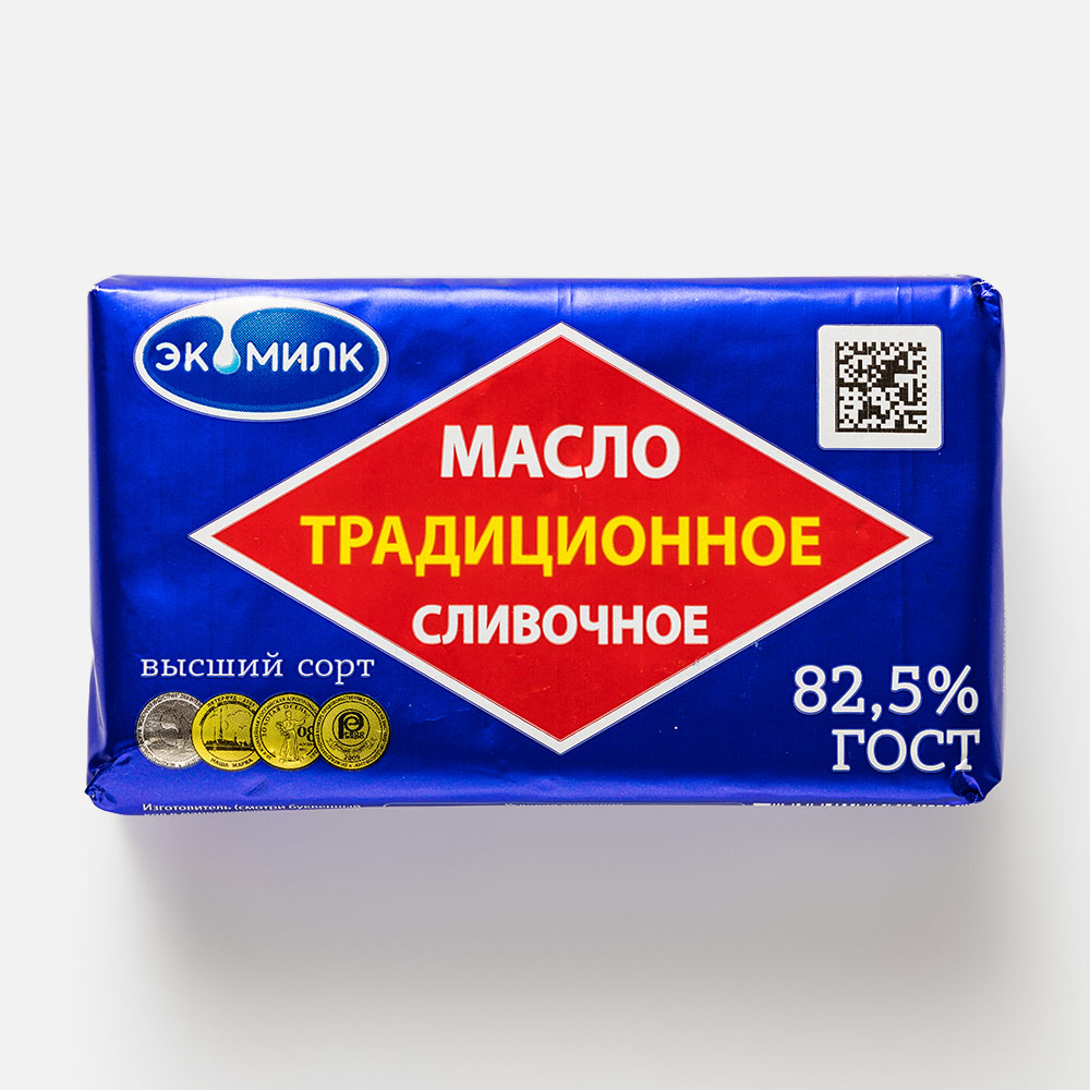 

Сливочное масло Экомилк традиционное 82,5 % 180 г бзмж