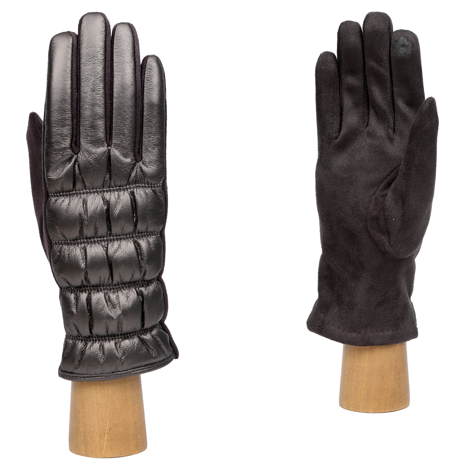 

Перчатки женские FABRETTI JDF10-9 темно-серые, Серый, JDF10-9