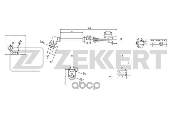 

Датчик Abs Передн. Chevrolet Captiva (C100 C140) 06- Opel Antara A 06- Zekkert Se-6124