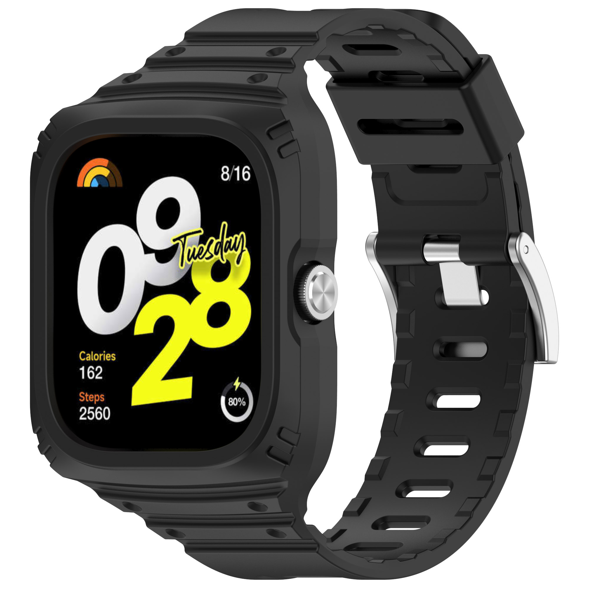 

Силиконовый ремешок-бампер для Redmi Watch 4, полная защита, черный, Redmi Watch 4