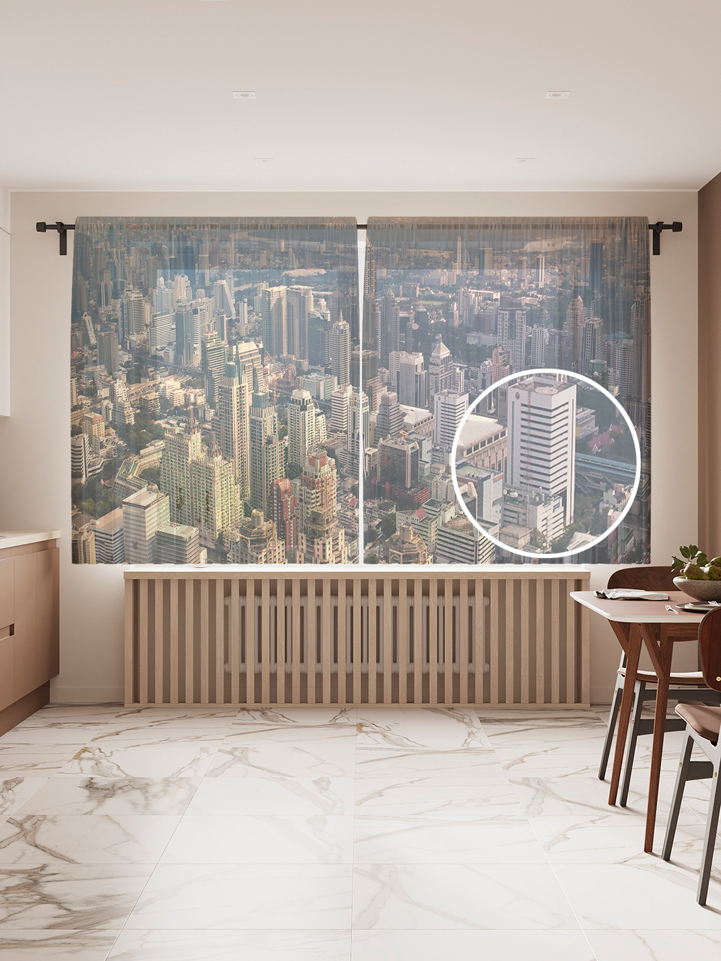 

Фототюль JoyArty "Небоскребы Бангкока", 145x180см (2 полотна с лентой + 50 крючков), Небоскребы Бангкока