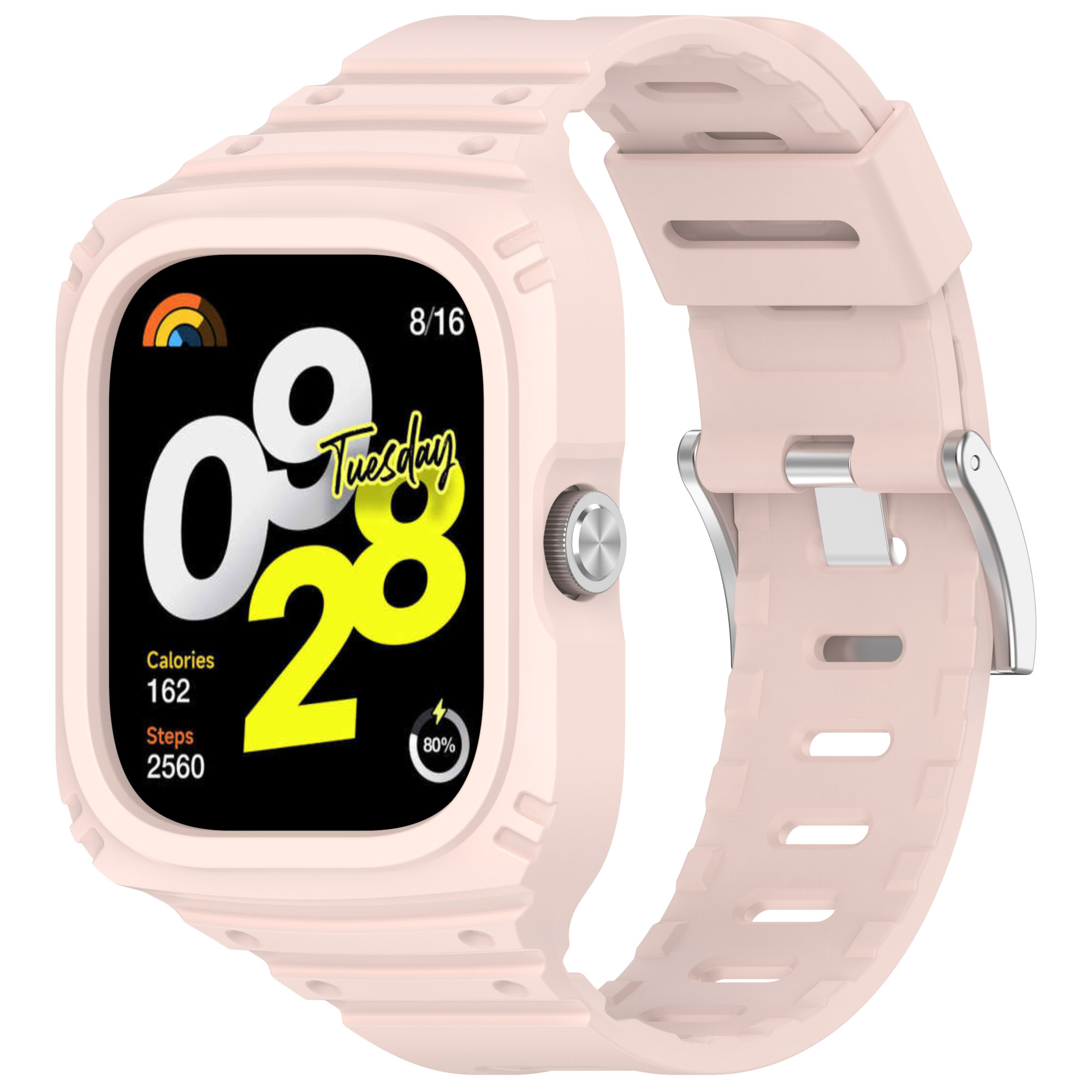 

Силиконовый ремешок-бампер для Redmi Watch 4, полная защита, розовый, Redmi Watch 4