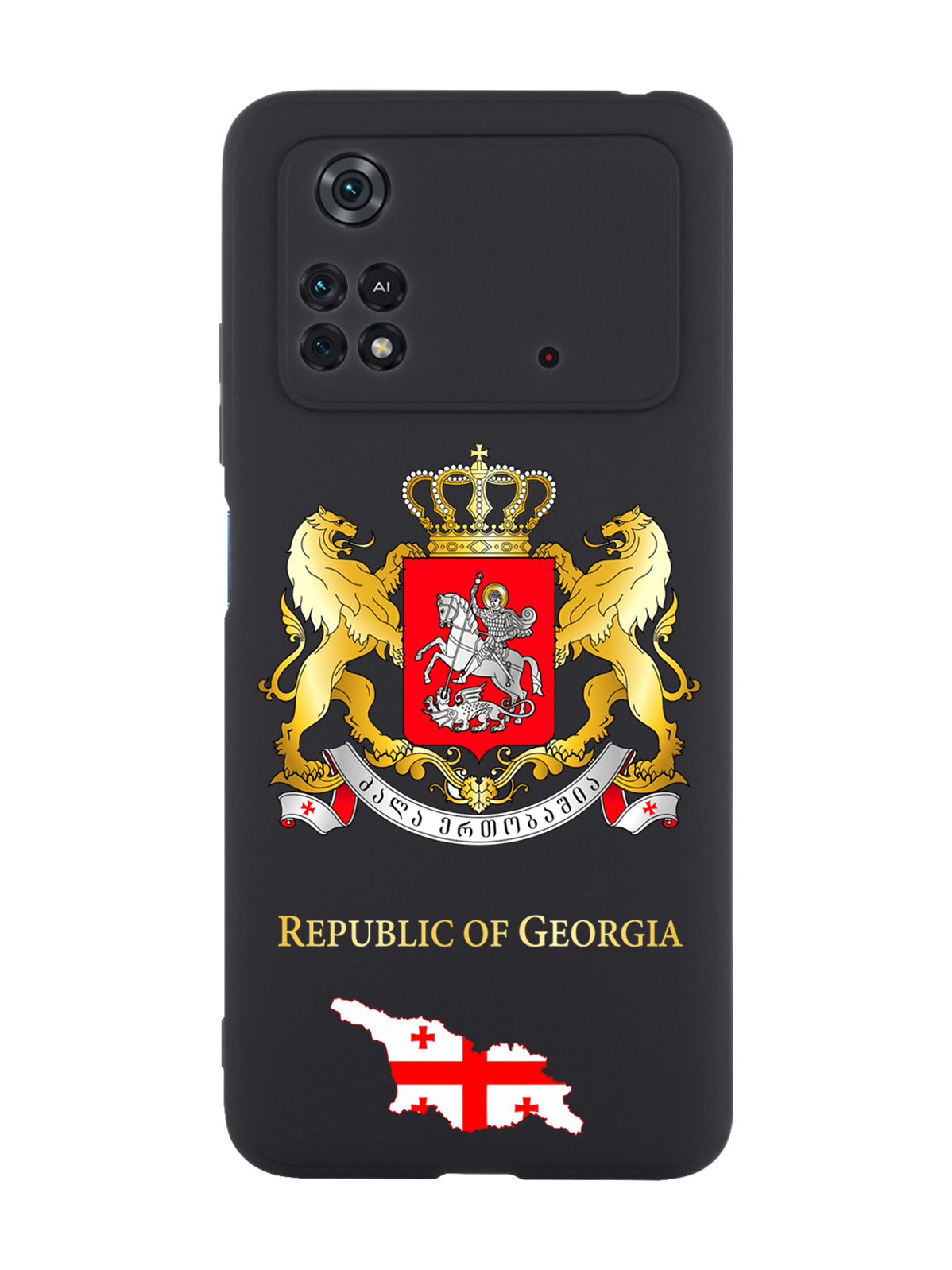 

Чехол SignumCase для Poco M4 Pro 4G Герб Грузии черный, Разноцветный