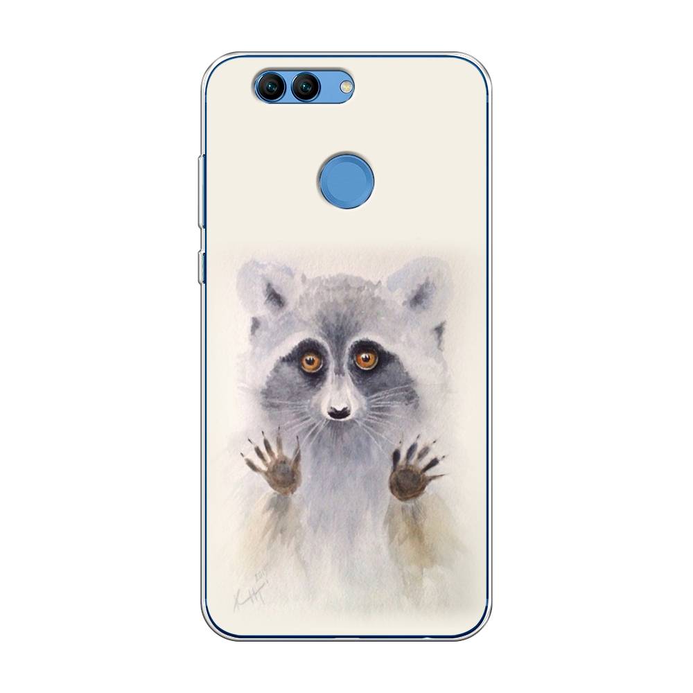 

Чехол на Huawei Nova 2 "Енот за стеклом", Бежевый;серый, 62950-4