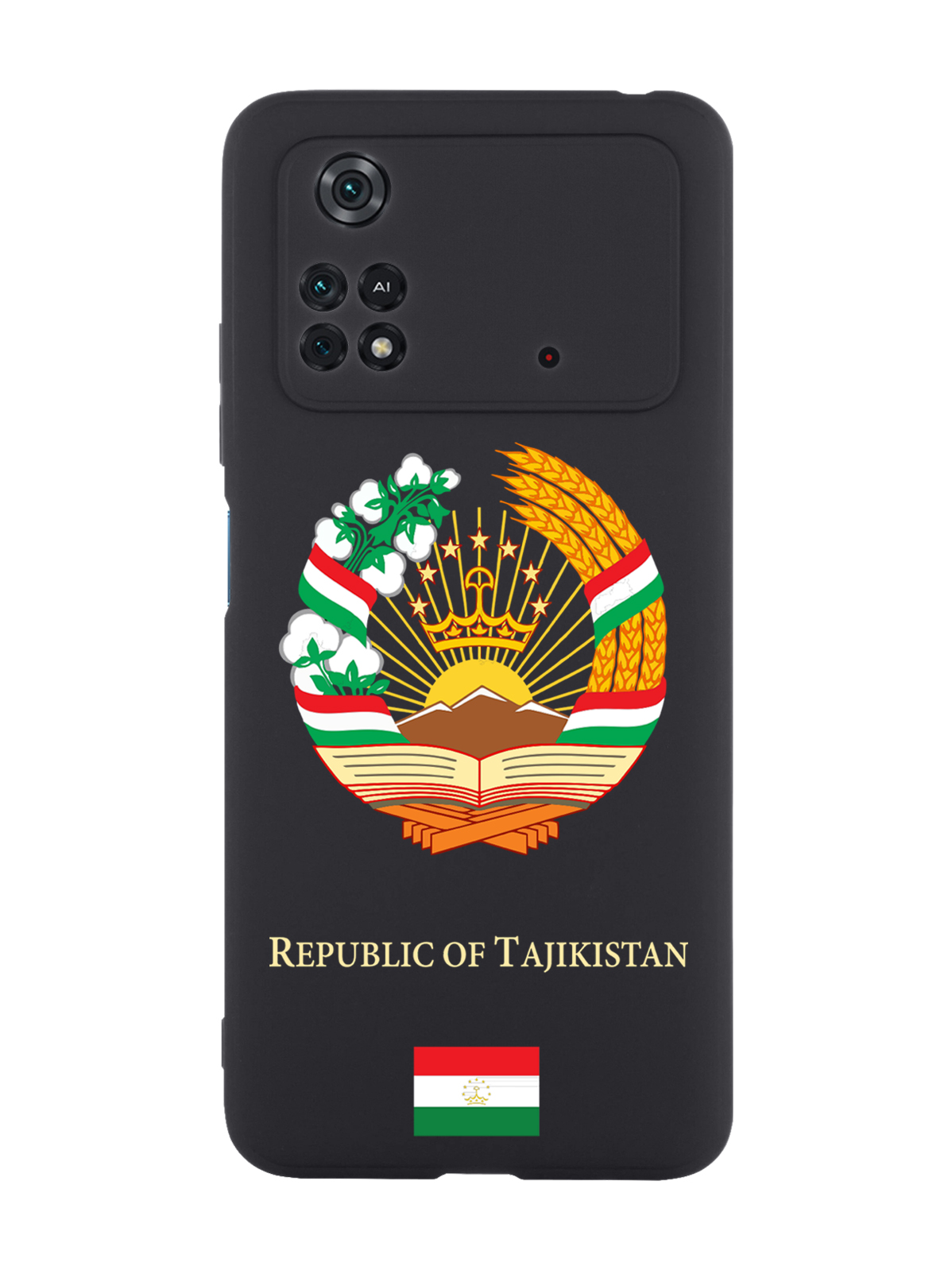

Чехол SignumCase для Poco M4 Pro 4G Герб Таджикистана черный, Разноцветный