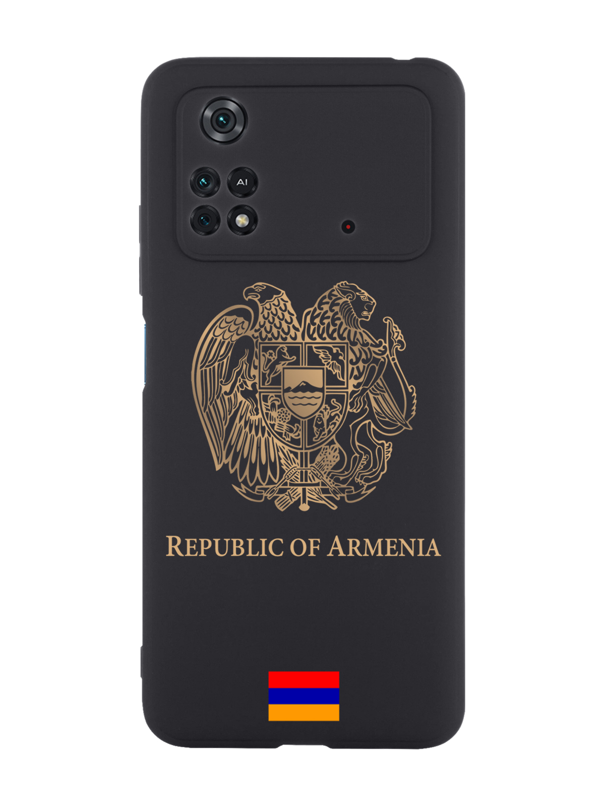 

Чехол SignumCase для Poco M4 Pro 4G Золотой Герб Армении черный, Золотистый;черный