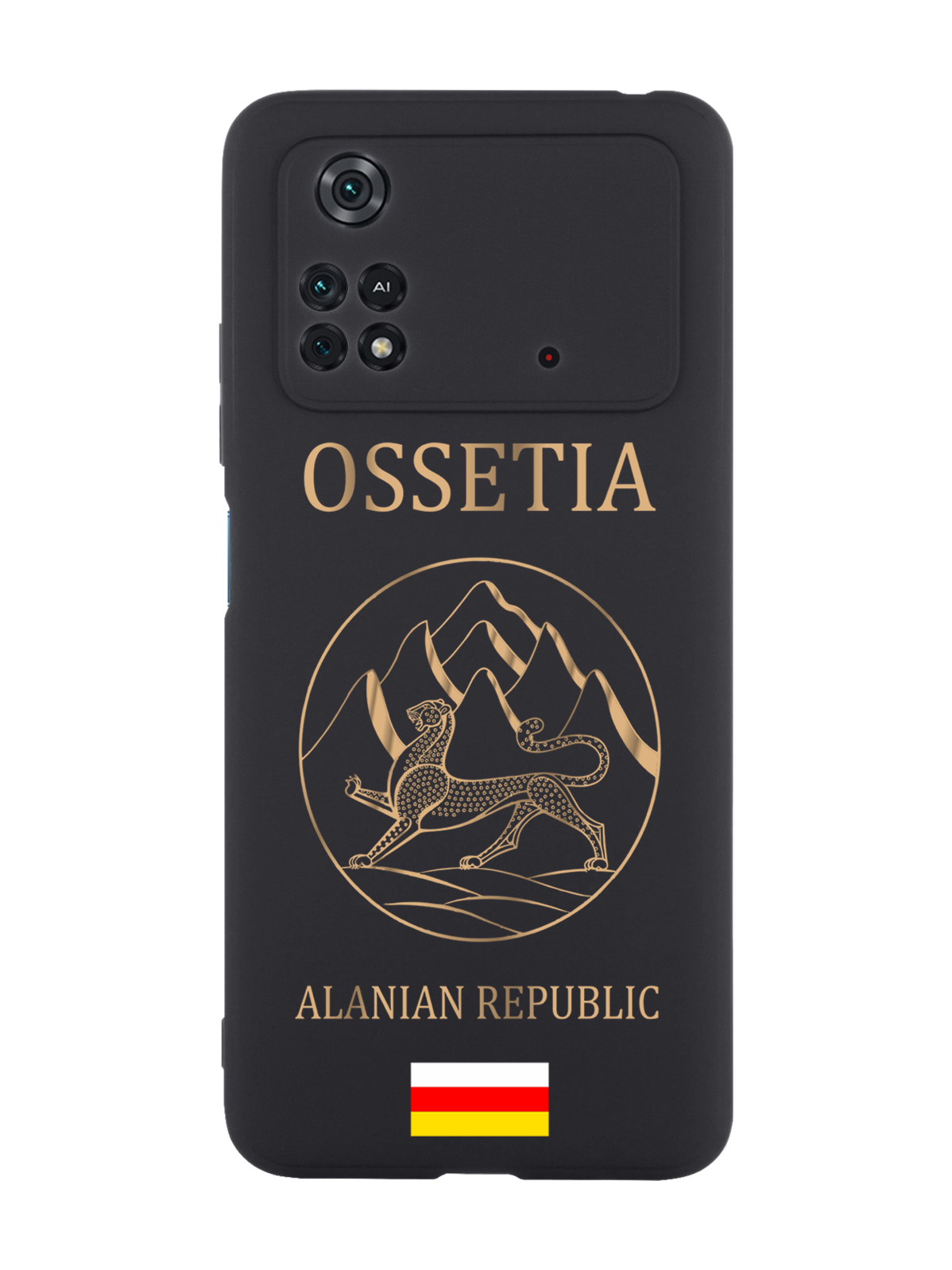 

Чехол SignumCase для Poco M4 Pro 4G Золотой Герб Северной Осетии черный, Золотистый;черный