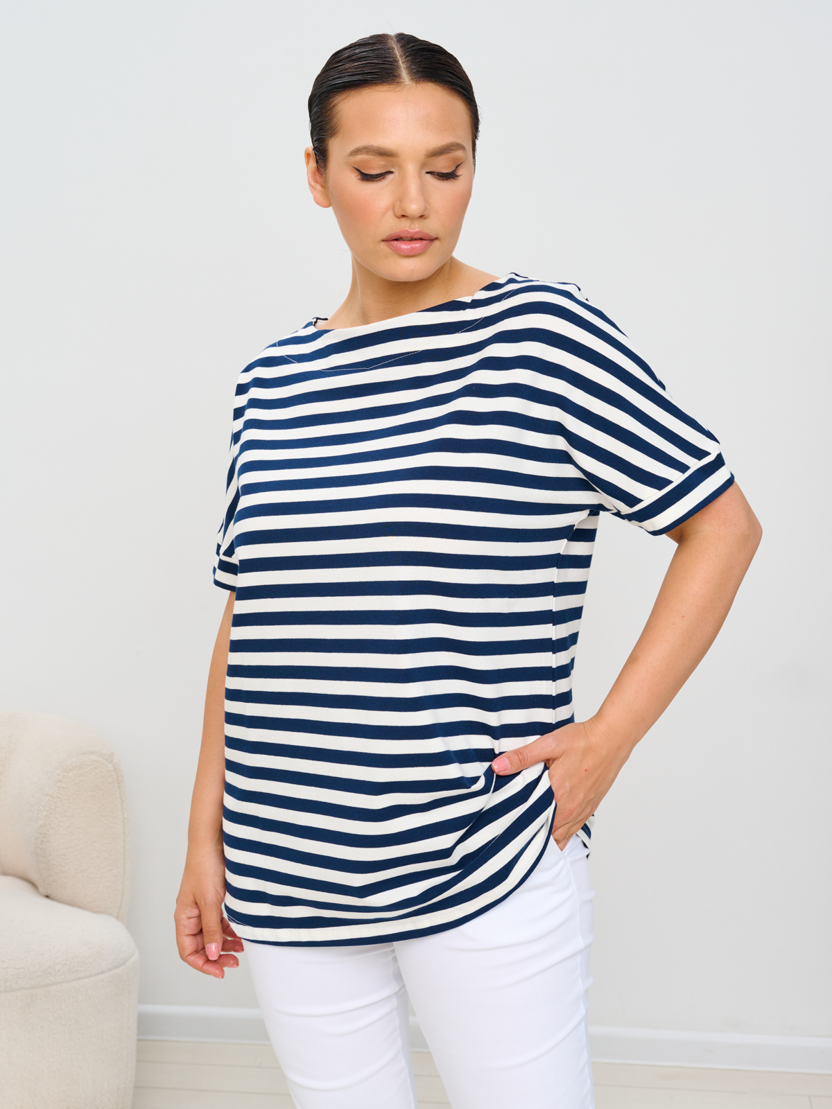 Футболка женская Maxroses 01-00043299 синяя 2XL