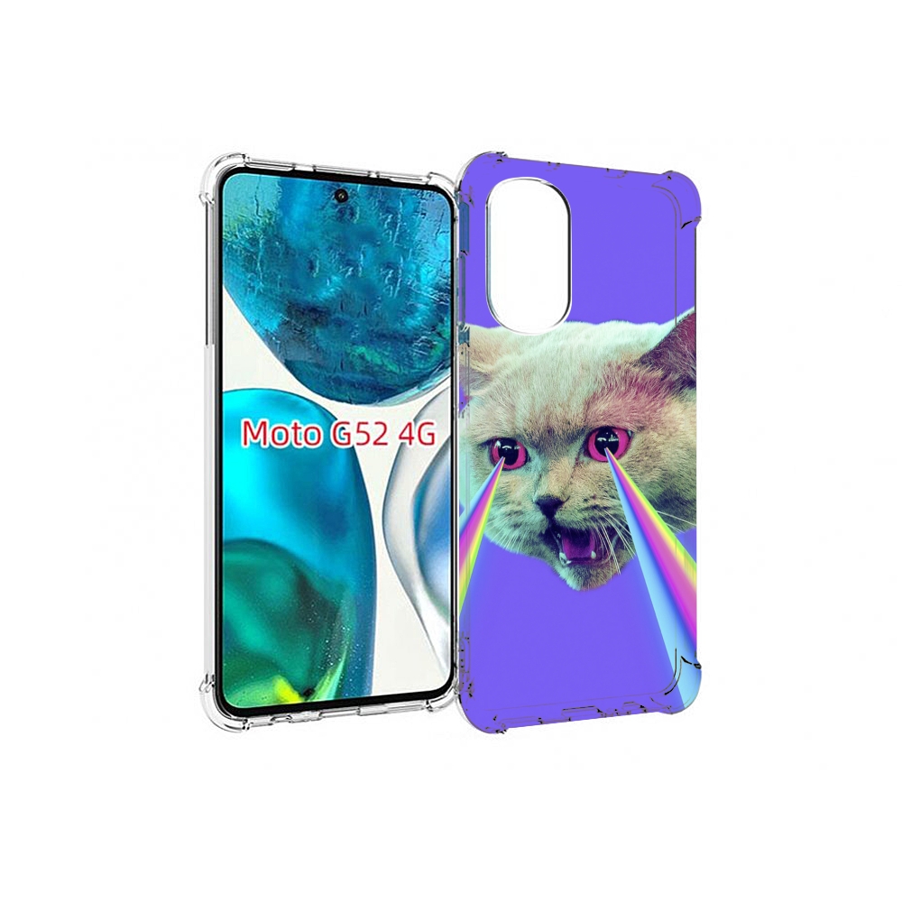 

Чехол MyPads кот с радугой в глазах для Motorola Moto G82 / Moto G52, Прозрачный, Tocco