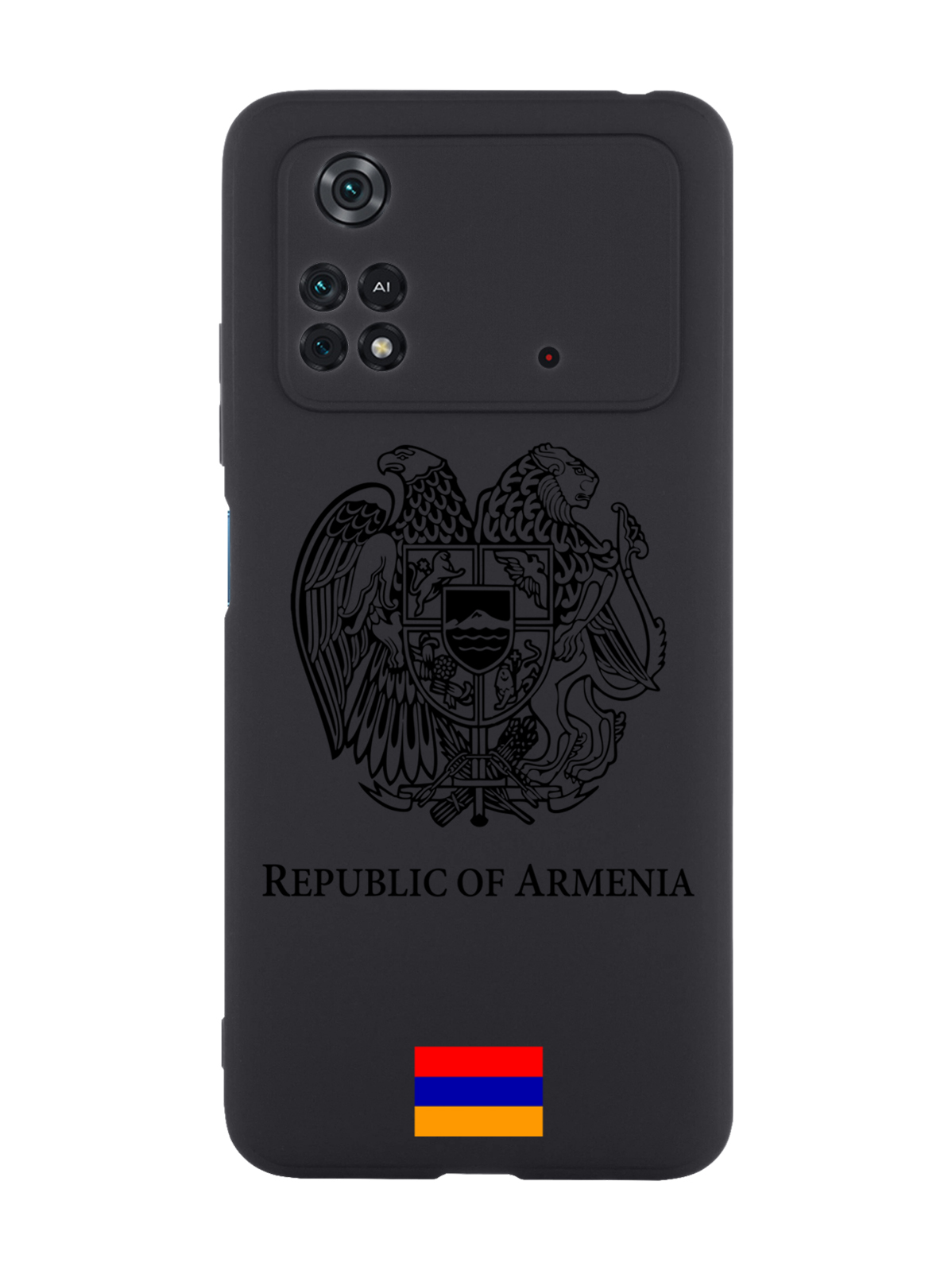 

Чехол SignumCase для Poco M4 Pro 4G Черный лаковый Герб Армении черный
