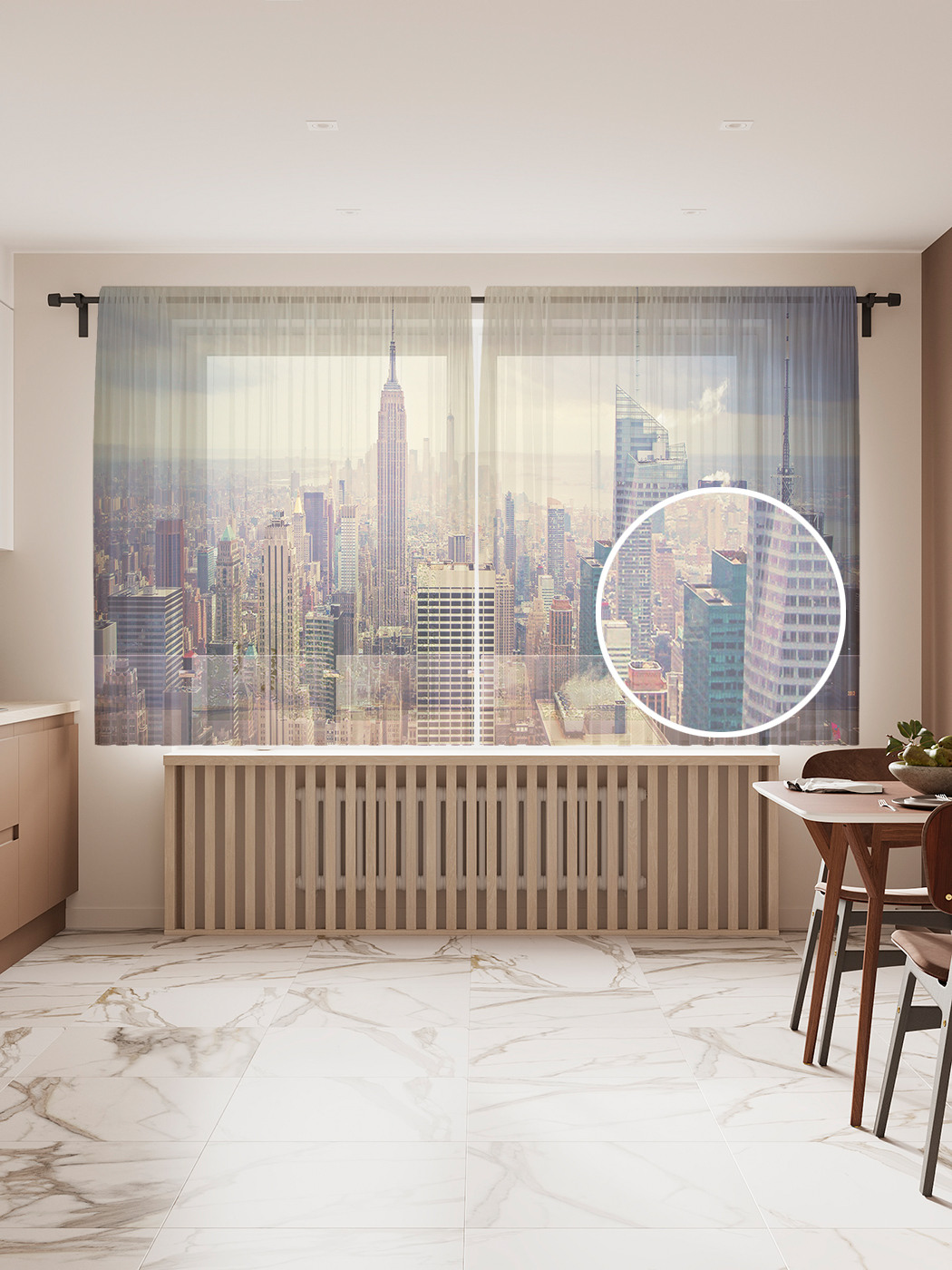 

Фототюль JoyArty "Городской вид", 145x180 см (2 полотна со шторной лентой + 50 крючков), Городской вид