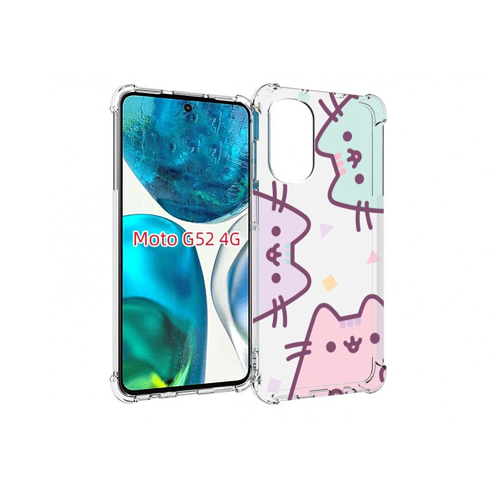 

Чехол MyPads котики зеленый фиолетовый розовый женский для Motorola Moto G82 / Moto G52, Прозрачный, Tocco