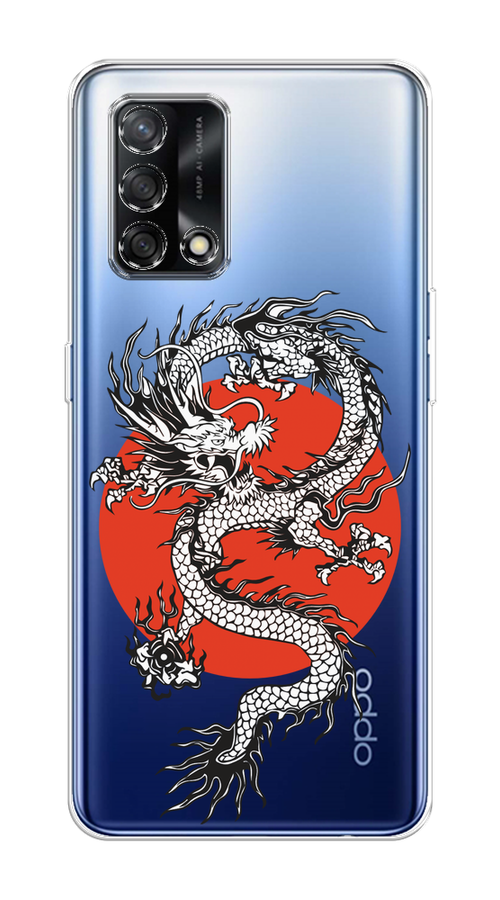 

Чехол на OPPO A74 4G/F19 "Восходящий дракон", Белый;черный;красный, 256050-1