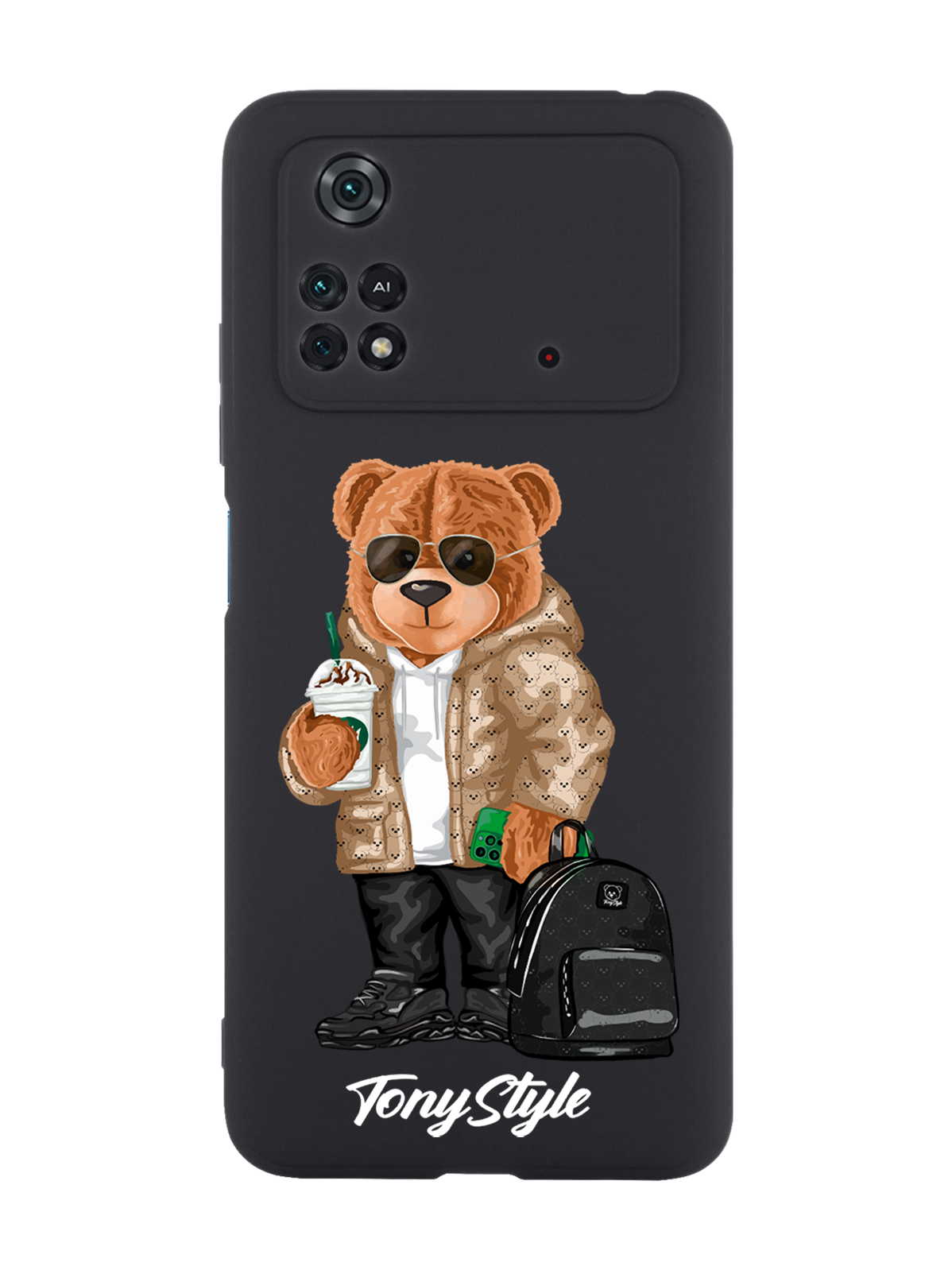 

Чехол Tony Style для Poco M4 Pro 4G Tony Style в очках черный, Коричневый;черный;белый