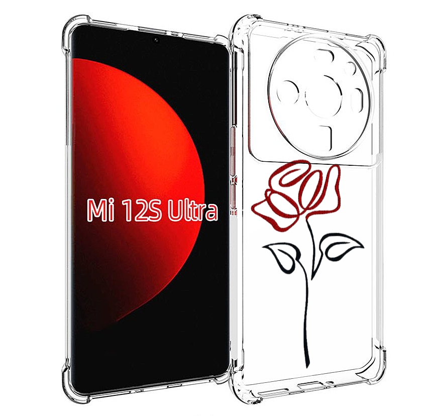 

Чехол MyPads цветок в одну линию для Xiaomi 12S Ultra, Прозрачный, Tocco