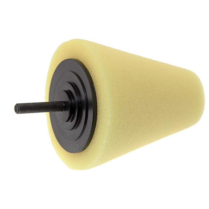 Губка для полировки 80x30мм конусная для дрели желтая ROCKFORCE губка для нанесения полировки на автомобиль 12×5 5×7 см без пропитки футляр