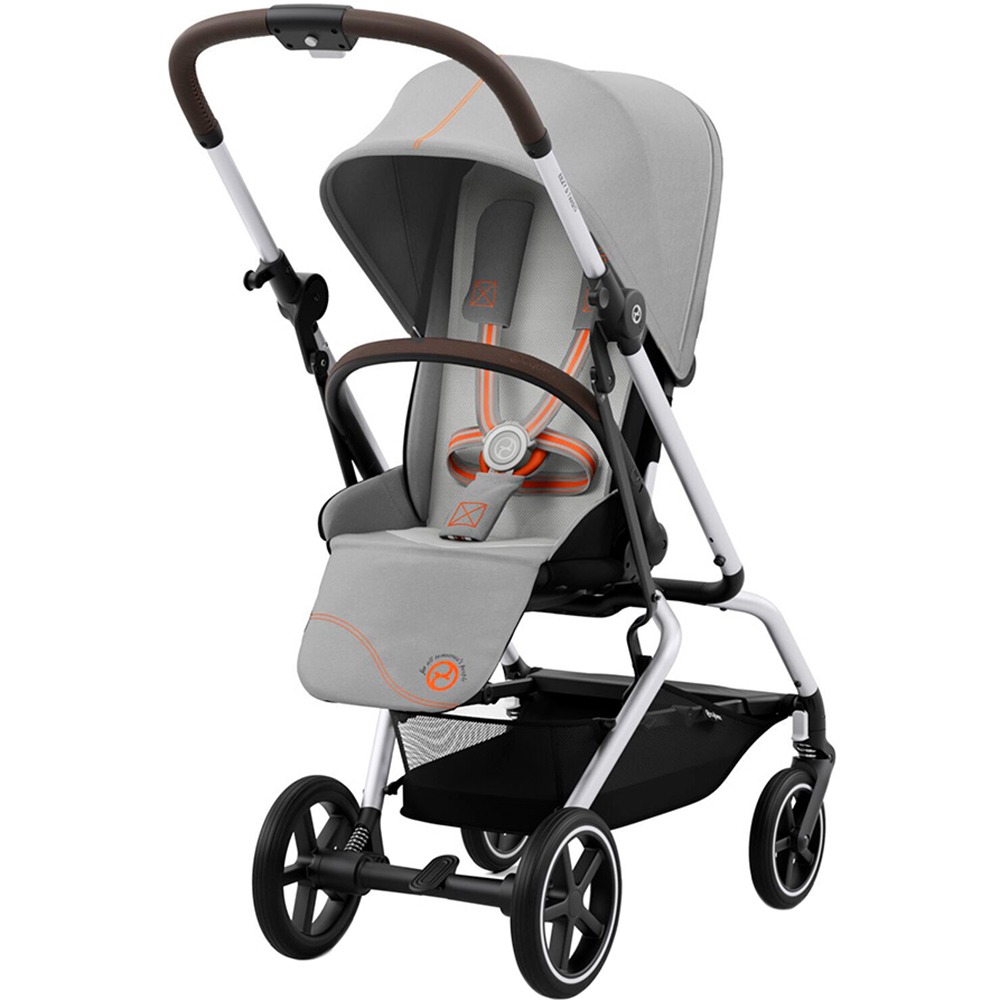 Прогулочная коляска Cybex Eezy S Twist+ 2 SLV Lava Grey с бампером и дождевиком