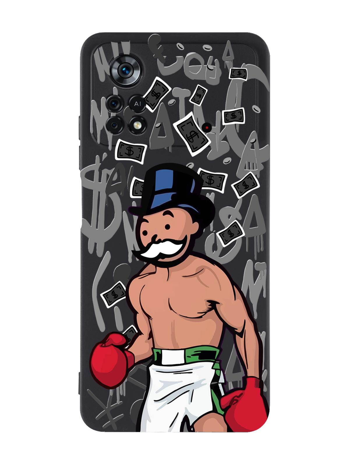 

Чехол MustHaveCase для Poco X4 Pro 5G Monopoly Boxing Монополия Боксер черный, Разноцветный