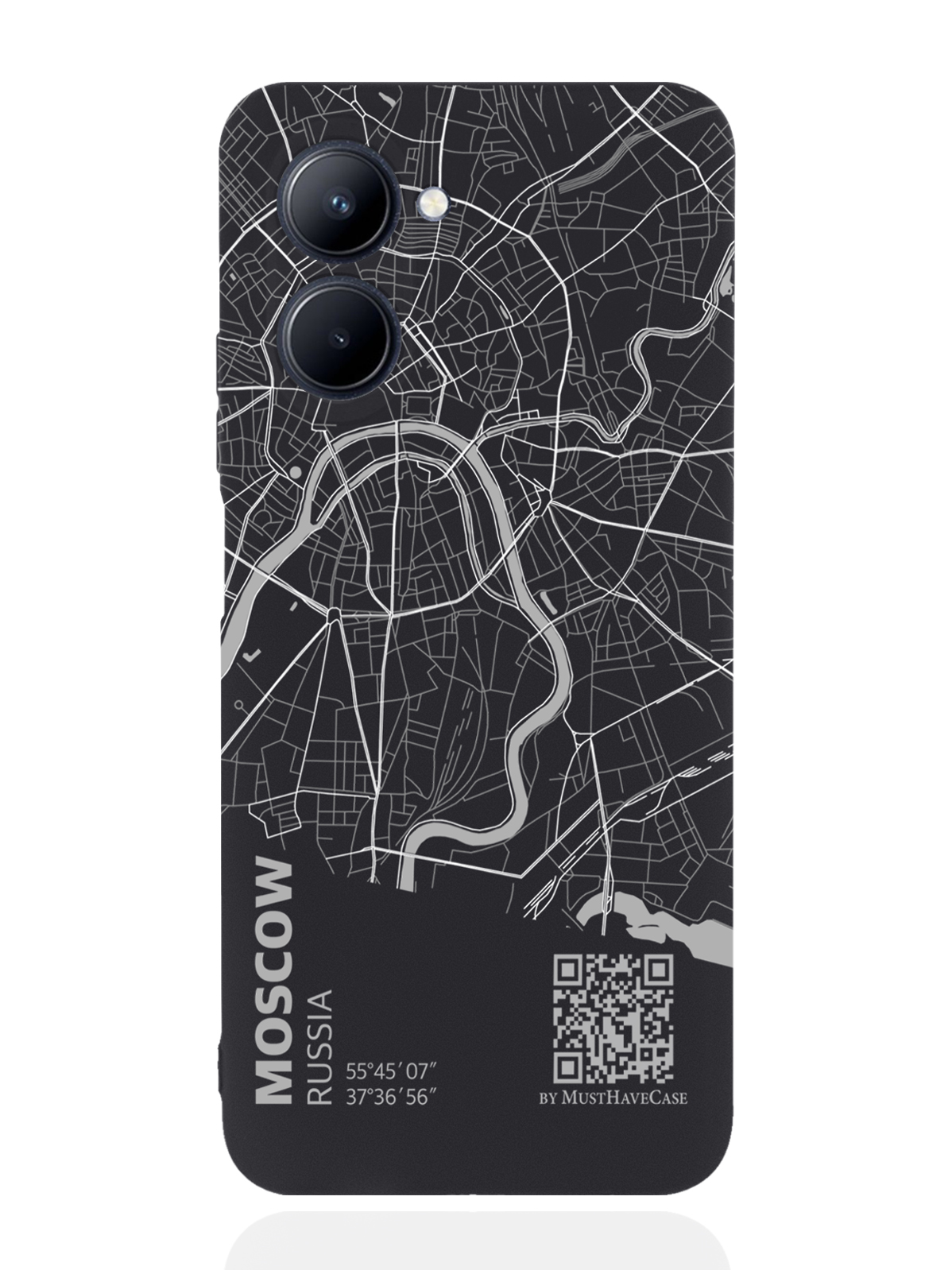 

Чехол MustHaveCase для realme C33 Карта Москвы черный, Серый;черный