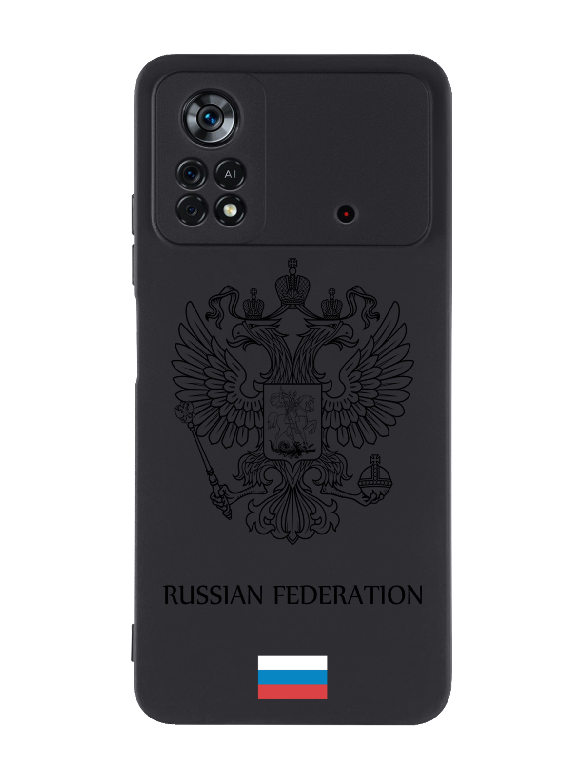 фото Чехол musthavecase для poco x4 pro 5g черный лаковый герб россия черный