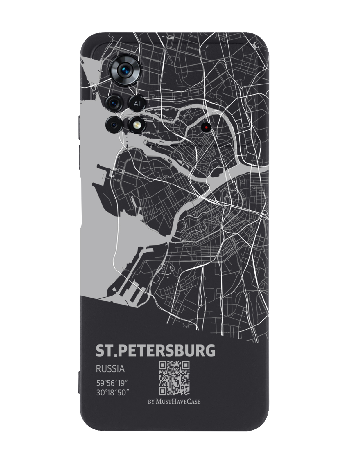 

Чехол MustHaveCase для Poco X4 Pro 5G Карта Санкт-Петербурга черный, Серый;черный