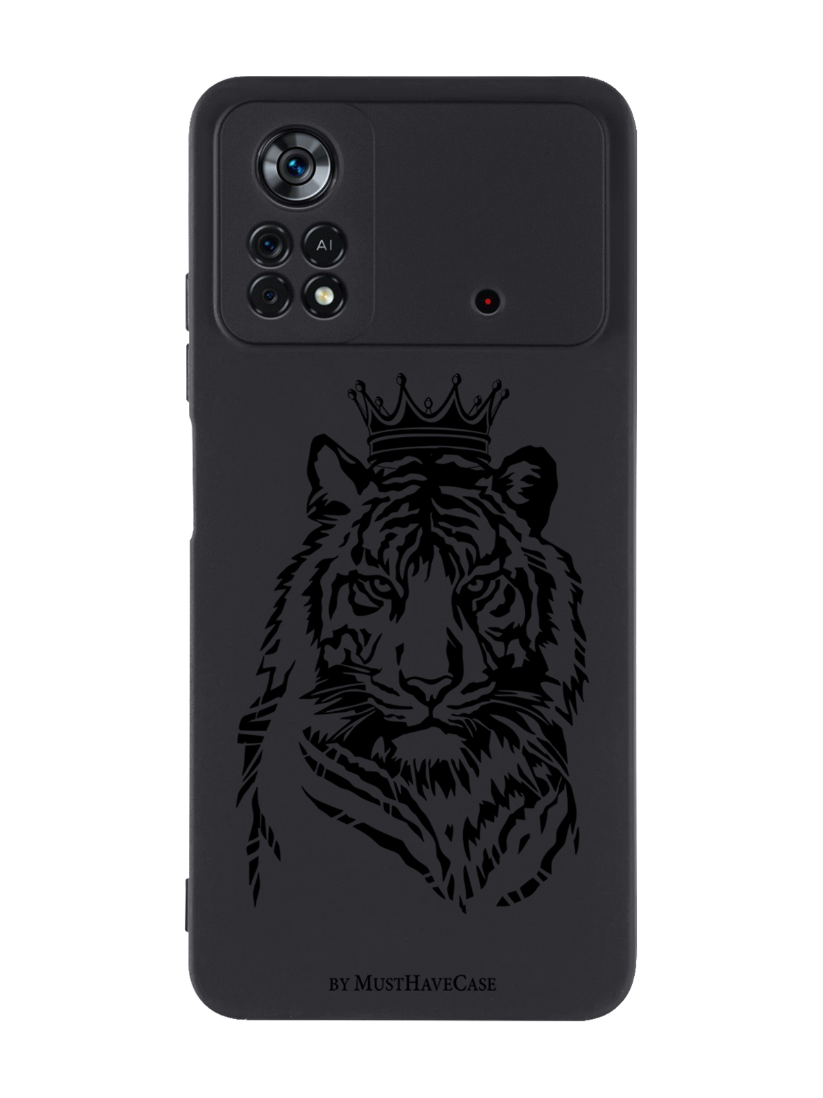 

Чехол MustHaveCase для Poco X4 Pro 5G Тигр с Короной черный