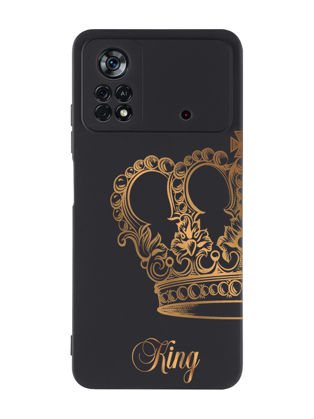 

Чехол MustHaveCase для Poco X4 Pro 5G Парный чехол корона King черный, Черный;золотистый
