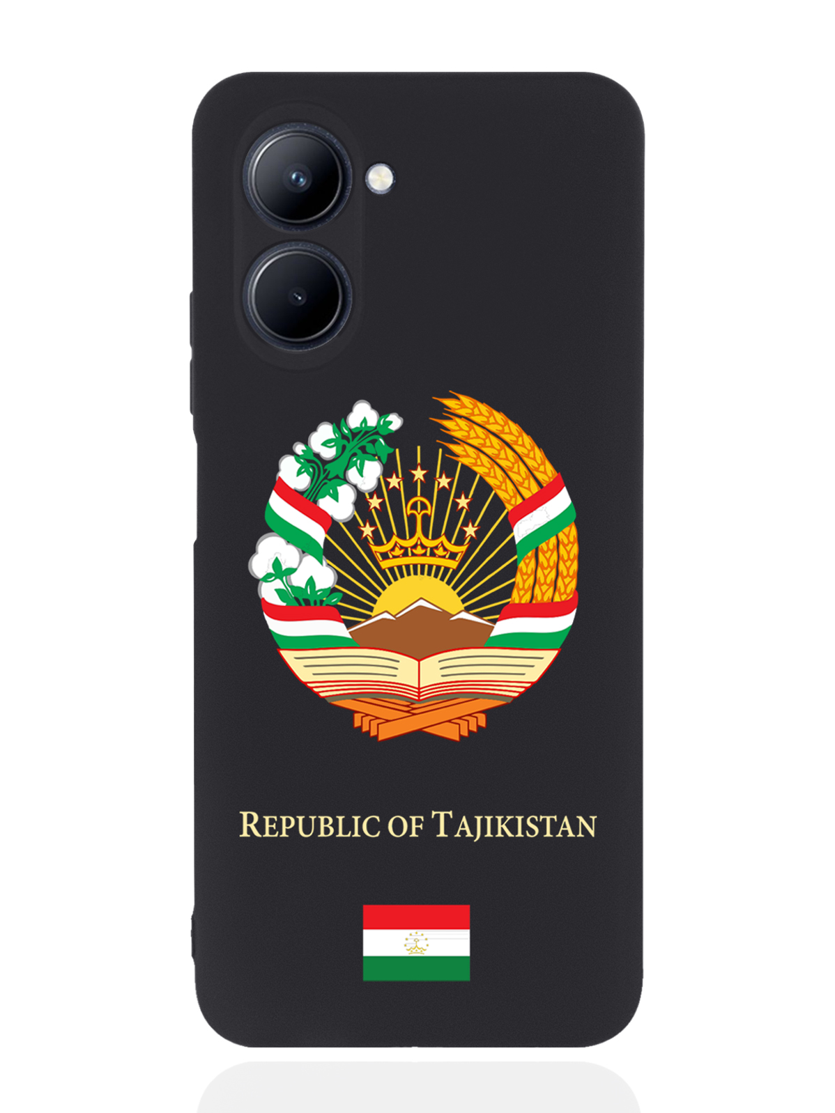

Чехол SignumCase для realme C33 Герб Таджикистана черный, Разноцветный