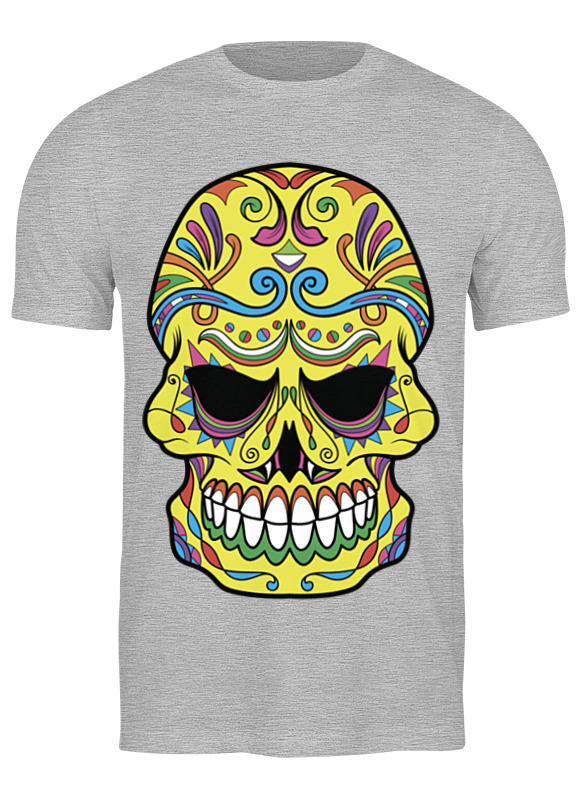 

Футболка мужская Printio Skull серая S, Серый, Skull