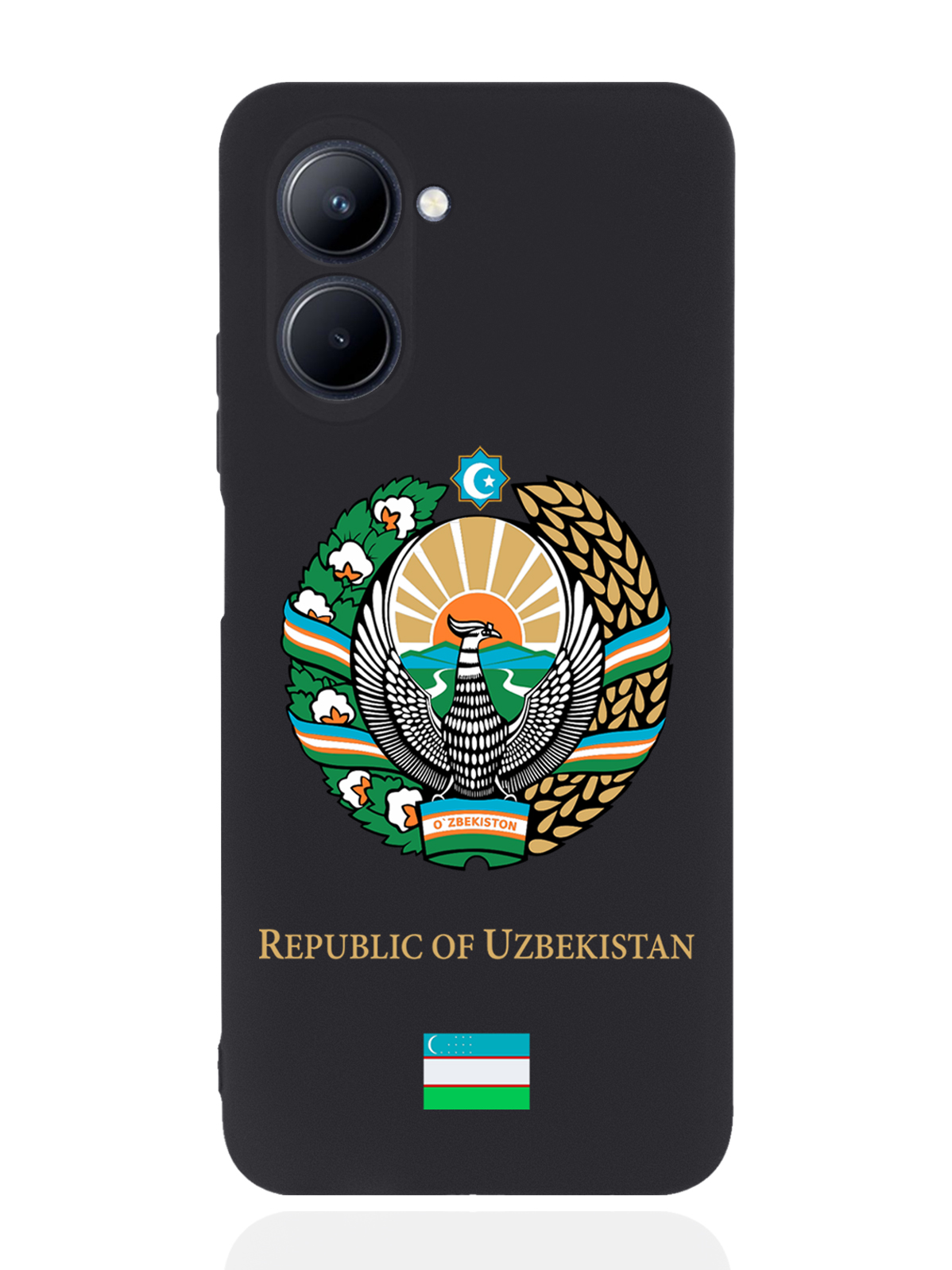 

Чехол SignumCase для realme C33 Герб Узбекистана черный, Разноцветный