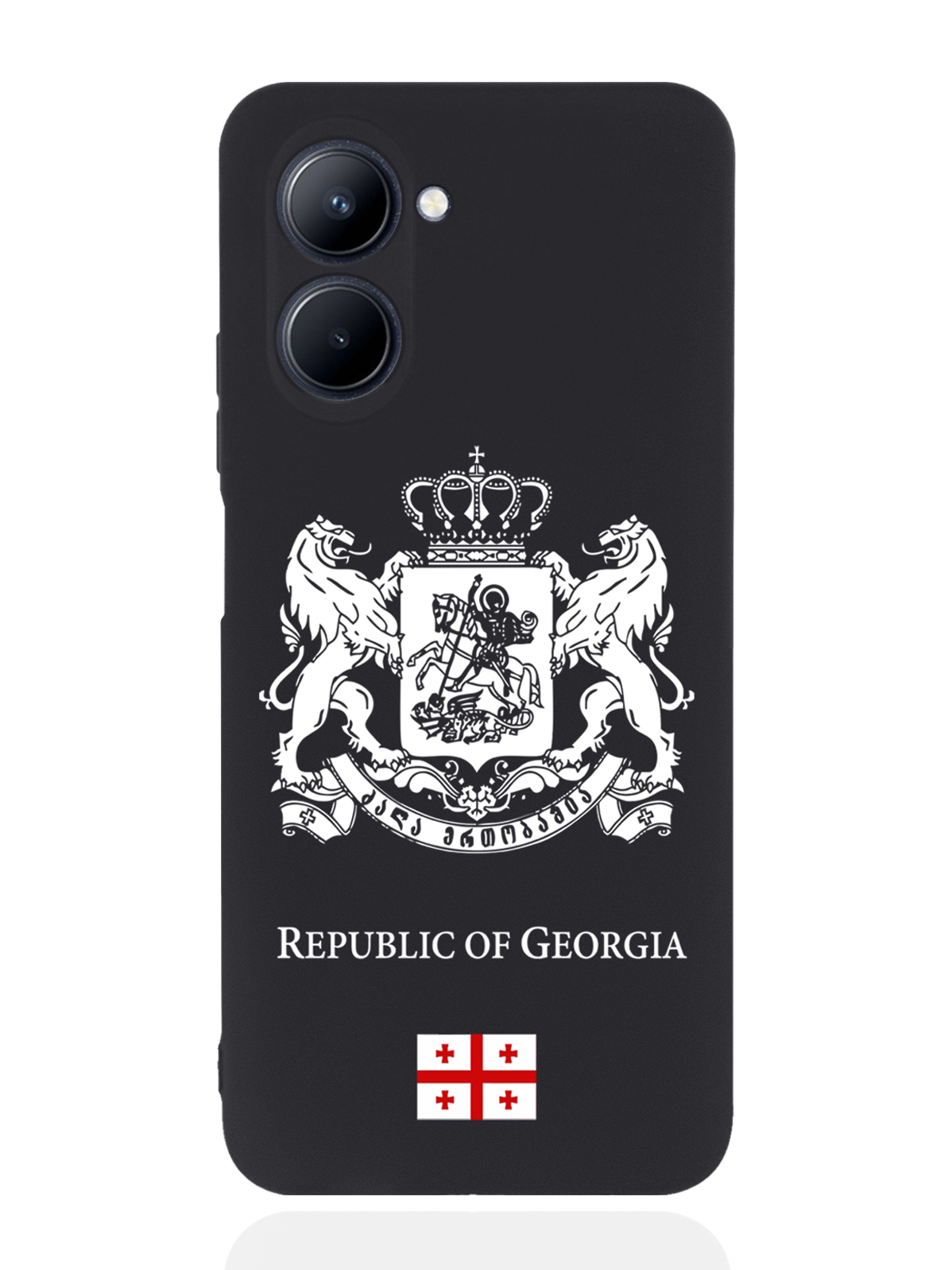 фото Чехол signumcase для realme c33 белый герб грузии черный