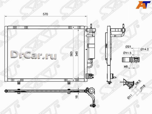 

SAT Радиатор кондиционера FORD FIESTA 09-, STFDV4394A0