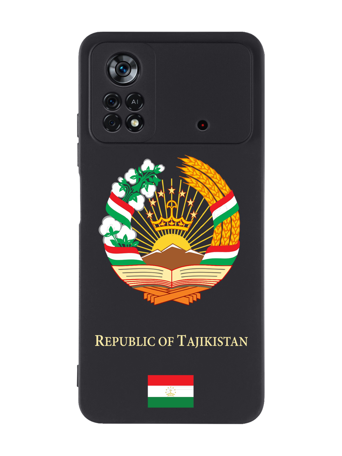 

Чехол SignumCase для Poco X4 Pro 5G Герб Таджикистана черный, Разноцветный
