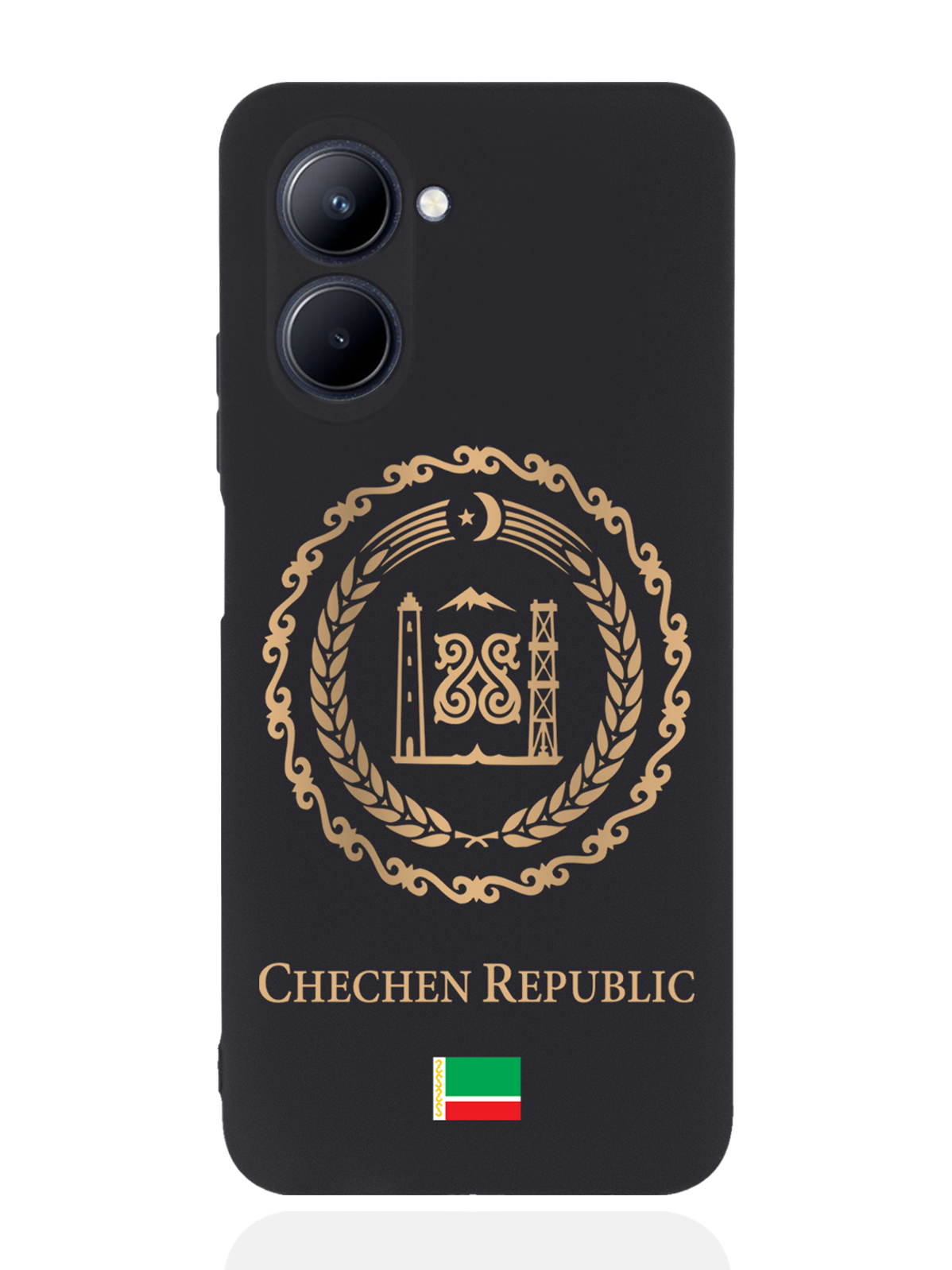 

Чехол SignumCase для realme C33 Золотой Герб Чечни черный, Золотистый;черный