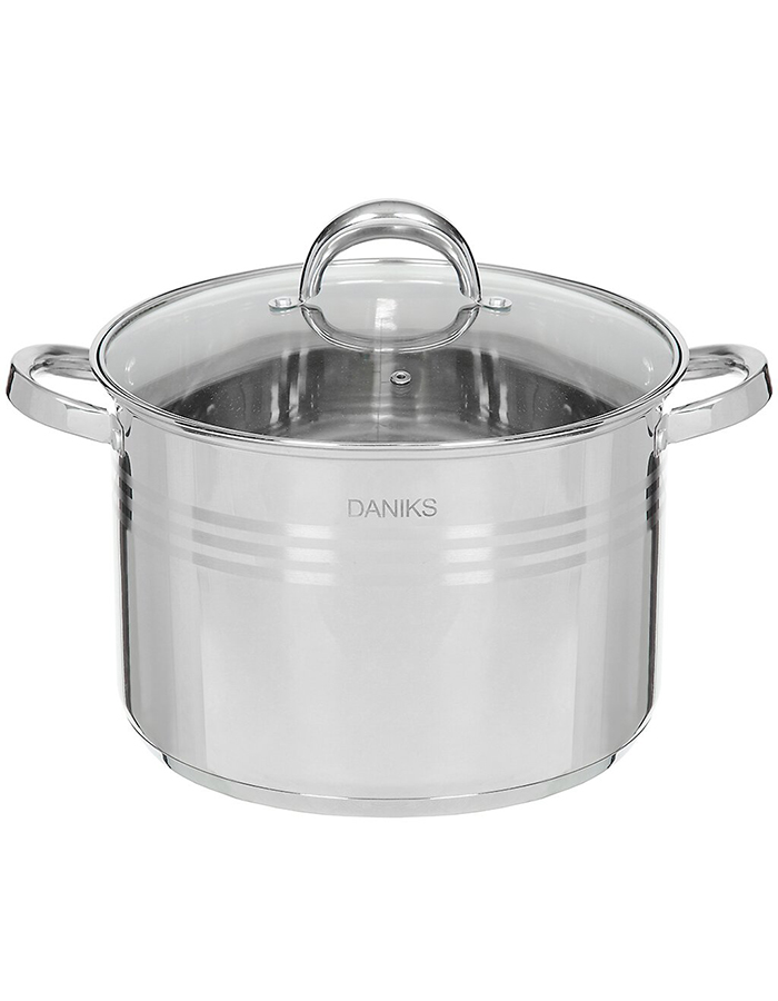 

Кастрюля с крышкой Daniks Общепит, нержавеющая сталь, 12 л, 320464]SCT, Серебристый