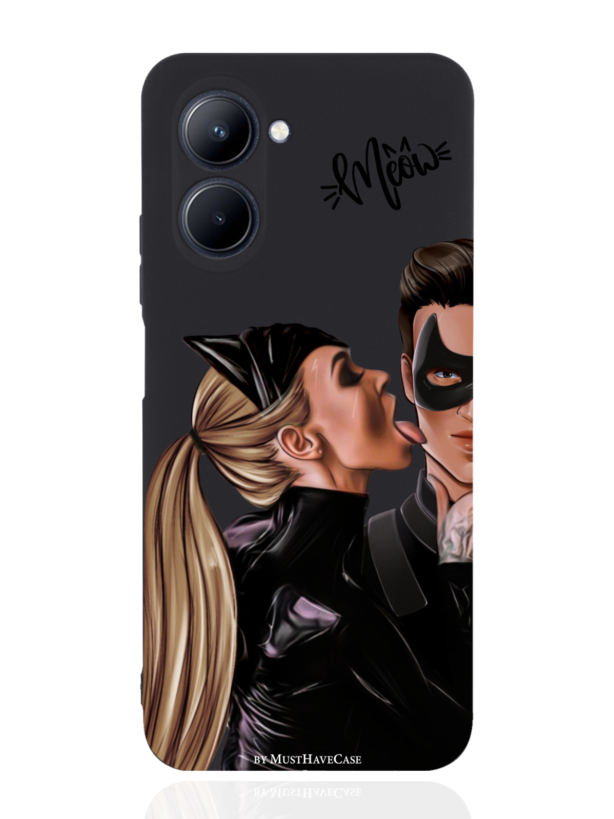 

Чехол MustHaveCase для realme C33 Кошечка с парнем черный, Коричневый;черный