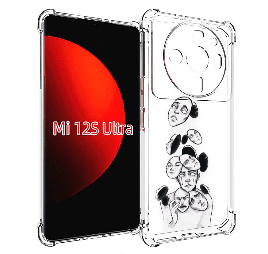 Чехол MyPads человек с разными масками для Xiaomi 12S Ultra